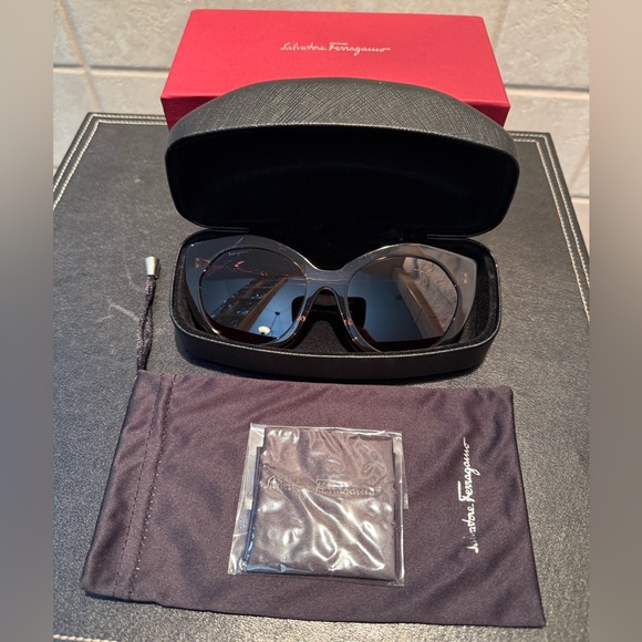 Salvatore Ferragamo Dark Brown Sunglasses - Picture 11 of 12